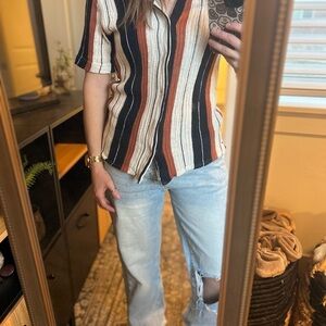 Striped Button-Up Shirt